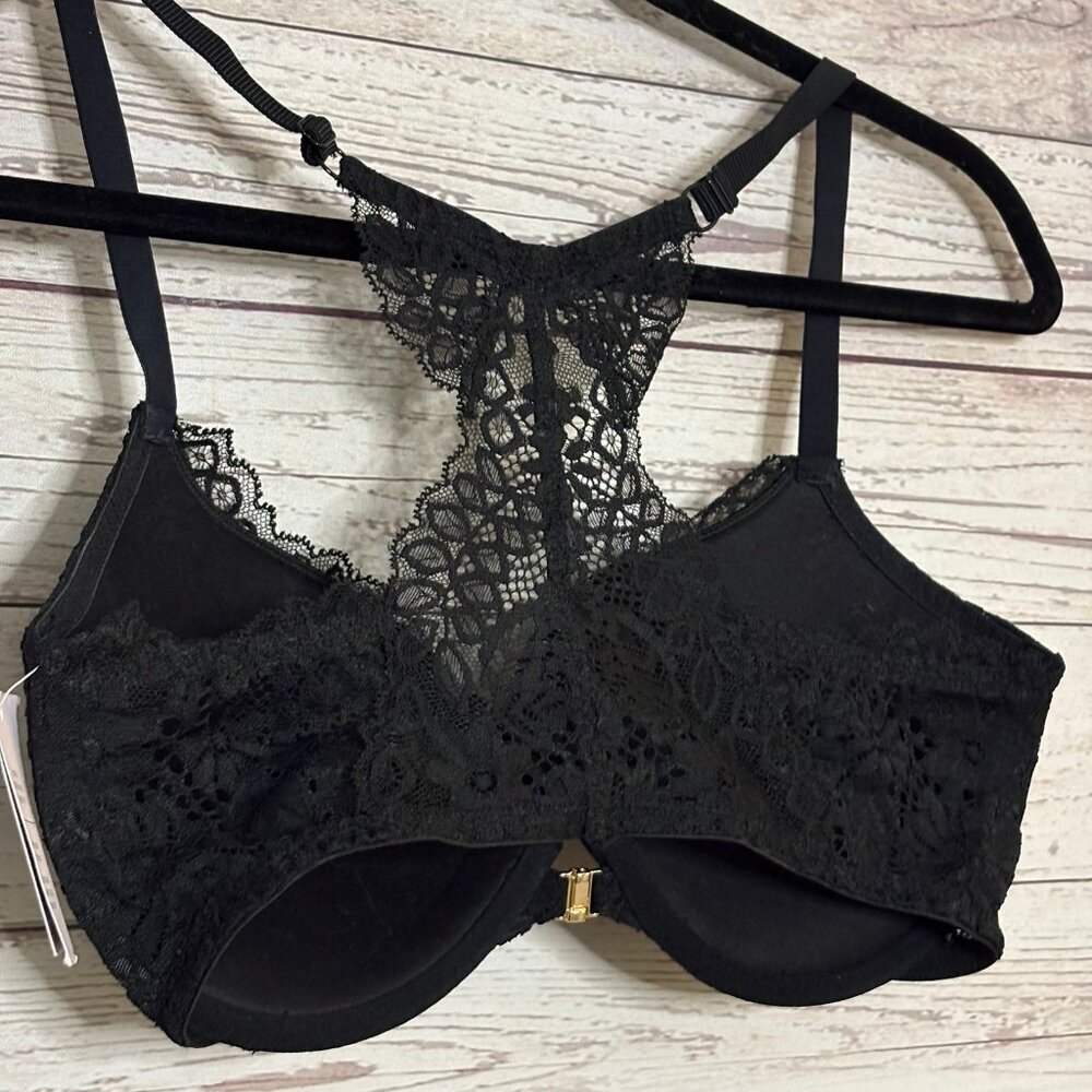 Auden Racerback Push Up Demi Coverage Bra w Front‎ Clasp Closure 34DD - Picture 5 of 7